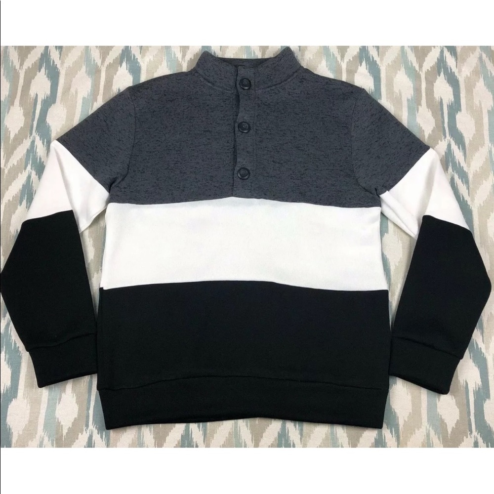 H2H Men's Long Sleeve Pullover 1/4 Button Front Long Sleeve Sweatshirt Size XL
